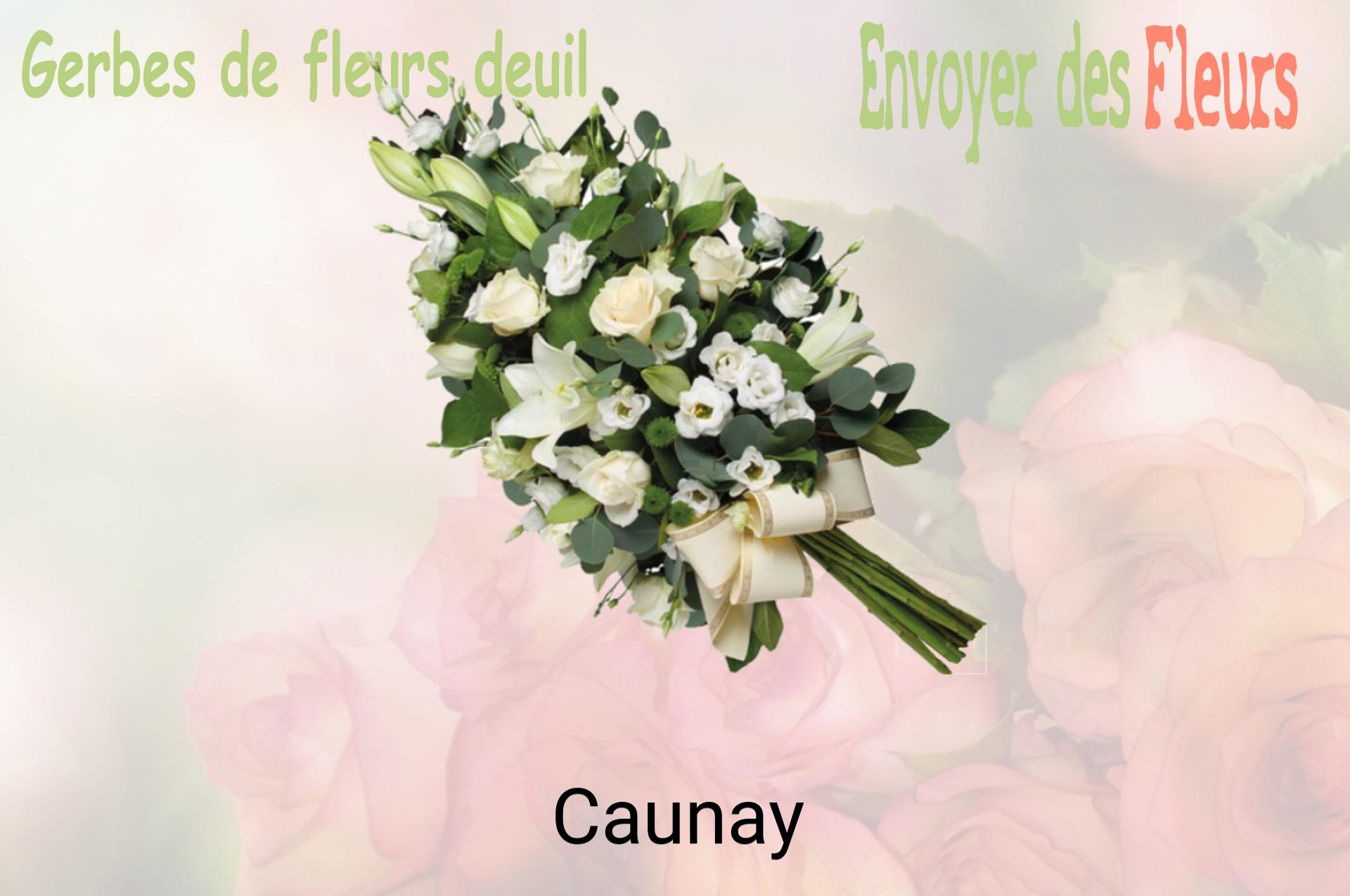 Gerbe de fleurs de deuil livrée à Caunay
